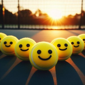 Balle de Tennis qui sourient