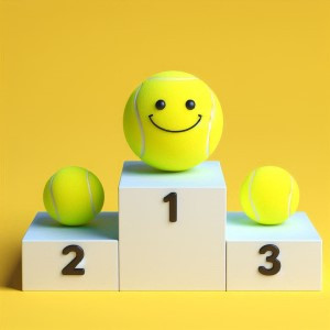 balle de tennis sur un podium